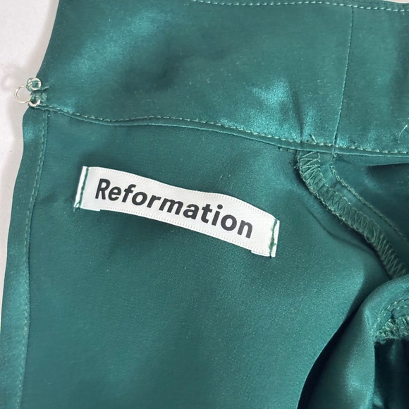 Reformation Carmelina 100% Silk Midi Dress in Emerald Green - Size 2 - Picture 6 of 9